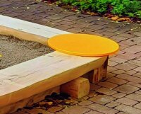 Sandkasten Ecke Sitzbrett blau
