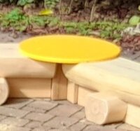 Natursandkasten Sechseck mit 6 Ecktischen