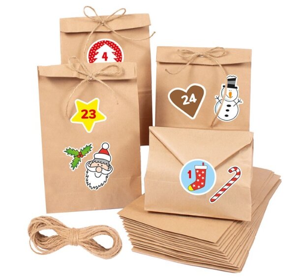 Bastelset Adventskalender, 28-tlg.