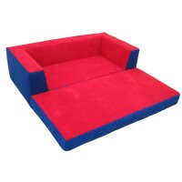 Klapp-Sofa mit 2 Hockern