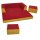 Klapp-Sofa mit 2 Hockern