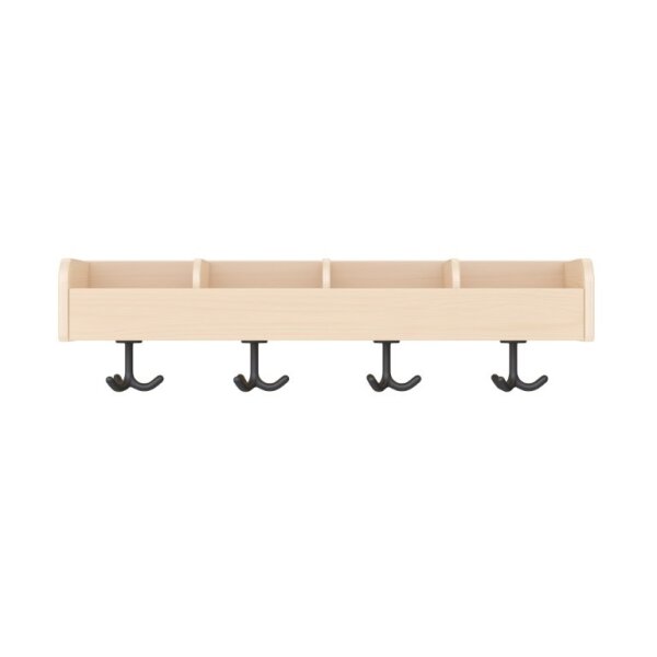 Garderobenablage 80 cm, 4 F&auml;cher, frontal