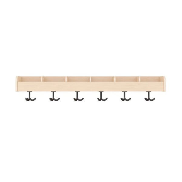 Garderobenablage 120 cm, 6 F&auml;cher