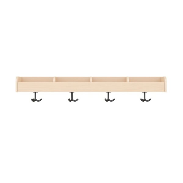 Garderobenablage 120 cm, 4 F&auml;cher, frontal