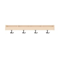 Garderobenablage 120 cm, 4 F&auml;cher, frontal