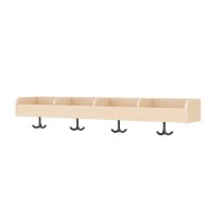 Garderobenablage 120 cm, 4 F&auml;cher, schr&auml;g