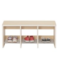 Garderobenbank 3 Pl&auml;tze mit Schuhen