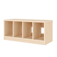 Garderobenbank Sockel 80 cm, 4 Pl&auml;tze, schr&auml;g