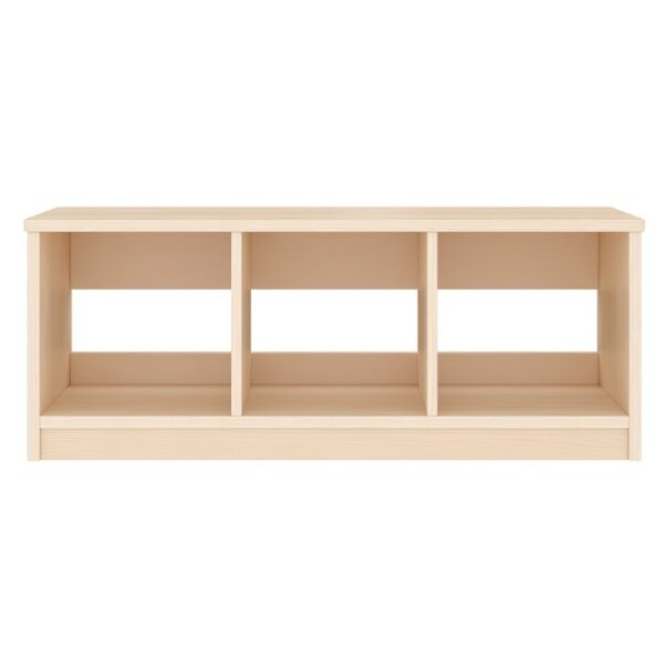 Garderobenbank Sockel 90 cm, 3 Pl&auml;tze, von vorne
