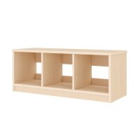 Garderobenbank Sockel 90 cm, 3 Pl&auml;tze, seitlich