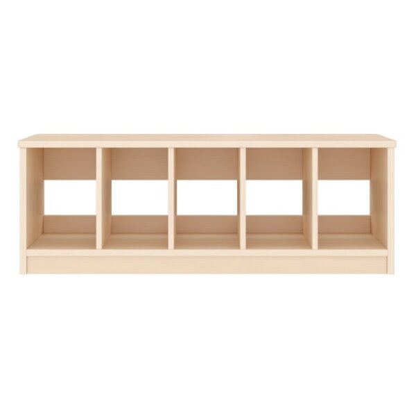 Garderobenbank Sockel 100 cm, 5 Pl&auml;tze, von vorne
