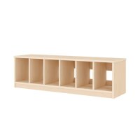 Garderobenbank Sockel 120 cm, 6 Pl&auml;tze. seitlich