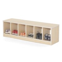 Garderobenbank Sockel 6 Pl&auml;tze mit Schuhen
