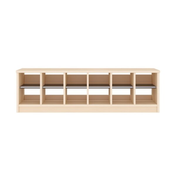 Garderobenbank Sockel + St&auml;be, 120 cm, 6 Pl&auml;tze