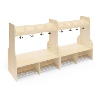 Doppel-Garderobe, 16 Pl&auml;tze schr&auml;g stehend