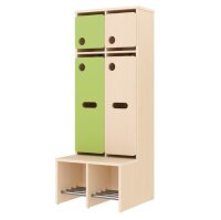Komplettgarderobe mit T&uuml;ren, 2 Pl&auml;tze