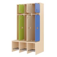 Komplettgarderobe von der Seite  T&uuml;ren offen