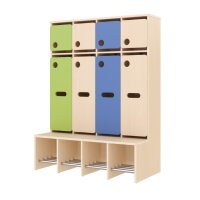 Komplettgarderobe mit T&uuml;ren, 4 Pl&auml;tze