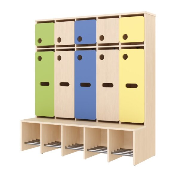 Komplettgarderobe 5 PL&auml;tze mit T&uuml;ren