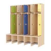 Komplettgarderobe schr&auml;g mit offenen T&uuml;ren