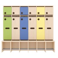 Komplettgarderobe mit T&uuml;ren, 6 Pl&auml;tze