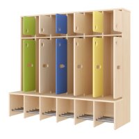 Komplettgarderobe mit T&uuml;ren, 6 Pl&auml;tze