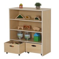 Reaglschrank mit Rollk&auml;sten mit Deko