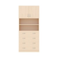 Regalschrank 180-80, 4 T&uuml;ren, 8 Schubladen