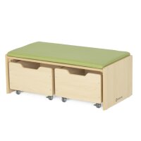 Sitzbank mit 2 Rollk&auml;sten und Polster