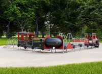 Rote Eisenbahn, 12-teilig - mit Kriechtunnel