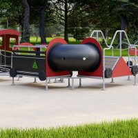 Kriechtunnel im Zug integriert im Park