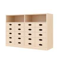 Regalschrank, 20 Materialk&auml;sten, Sockel