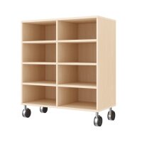 Regalschrank mit 8 F&auml;chern, Rollen