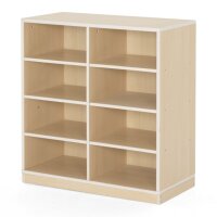 Regalschrank mit 8 F&auml;chern, Sockel
