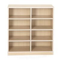 Regalschrank mit 8 F&auml;chern, Sockel, von vorne