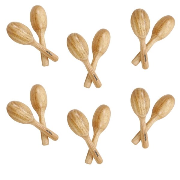 Holz Rasseln, 6 Paar