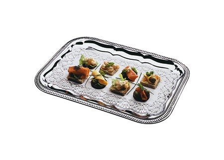 Partyplatte Metall verchromt