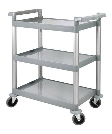 Servierwagen grau, 3 Borde