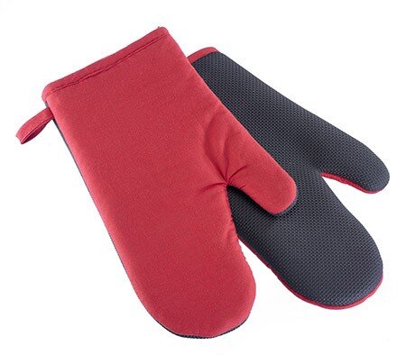 Ofenhandschuhe, rot/schwarz