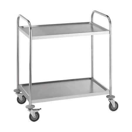 Servierwagen Edelstahl, 2 Borde