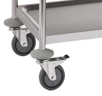 Servierwagen Edelstahl, 2 Borde
