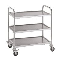 Servierwagen Edelstahl, 3 Borde