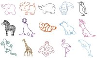 Ministempel Zootiere