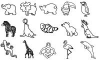 Ministempel Zootiere