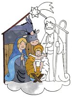 Megastempel Weihnachtskrippe